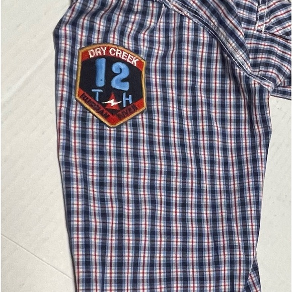ORIGINAL HOLLYWOOD BOYS SHIRT THE JEAN PEOPLE LONG SLEEVE BLUE CHECKED  SIZE M - Picture 8 of 11